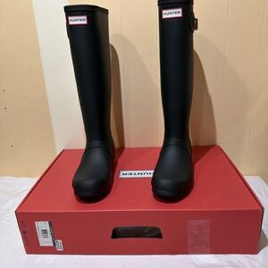 Hunter WFT1000RMA Women's Rain Boots, Size 8 - Black
